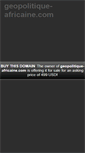 Mobile Screenshot of geopolitique-africaine.com