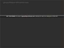 Tablet Screenshot of geopolitique-africaine.com